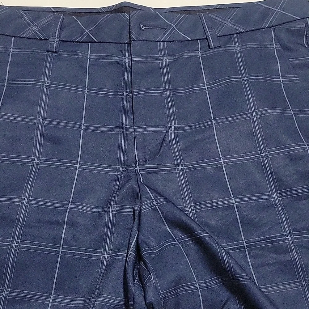 Tek Gear Blue Checkered Men's Golf Shorts Sz 34